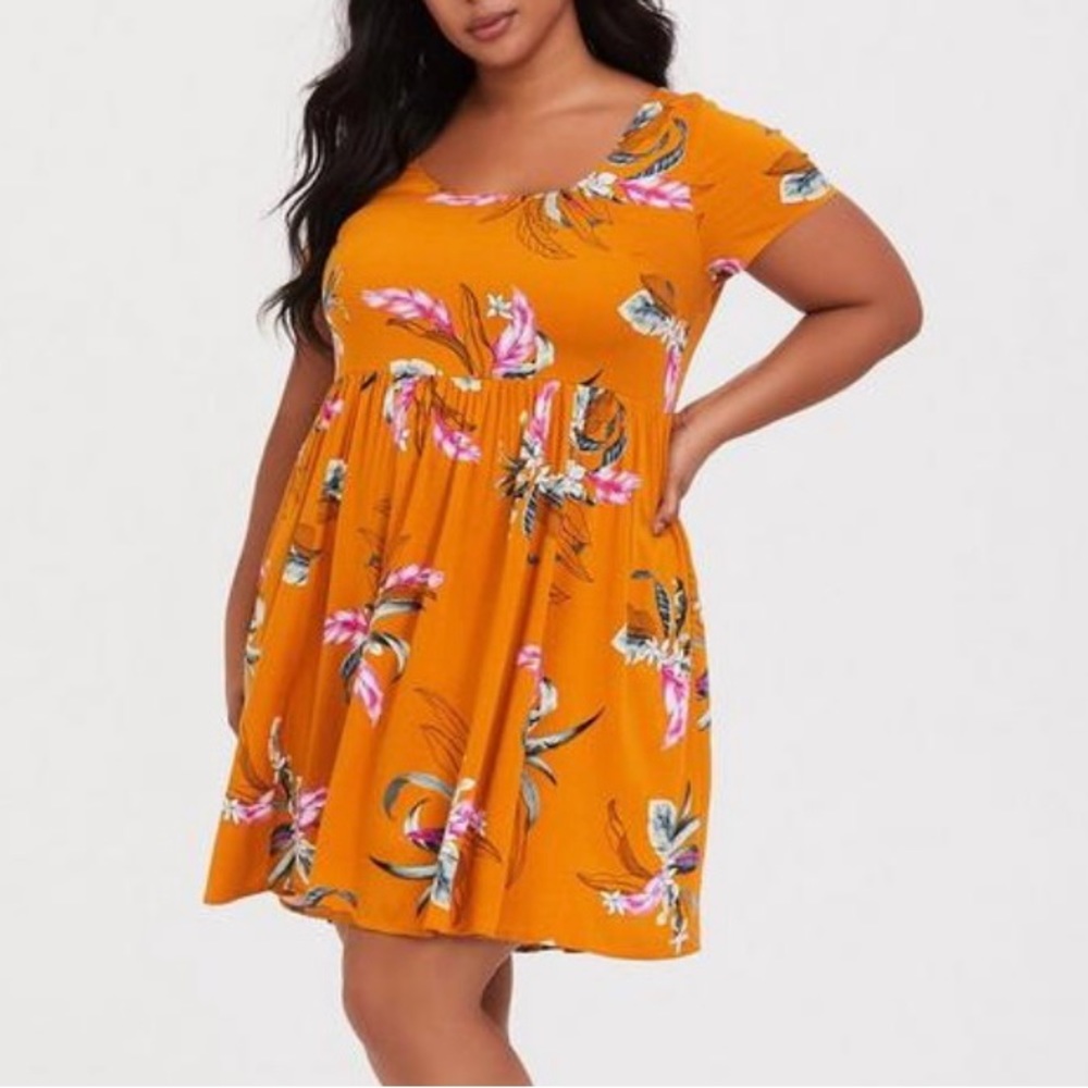 Torrid Women’s Floral Mini Challis Skater Dress Size 1 | U.S 1X